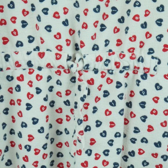 Vintage Medium Pajama Shirt Flannel 90s Hearts Cozy Novelty Boho Cabincore - Picture 7 of 7